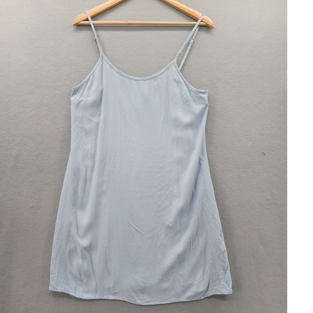 Zine Women Light Blue Mini Dress Adjustable Spaghetti Strap‎ Rayon  Large NWOT